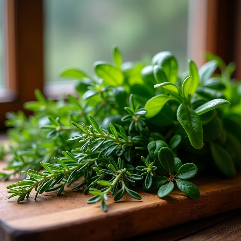 Variedade de ervas frescas que combinam perfeitamente com azeite.