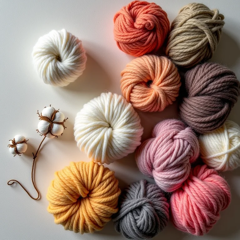 Variedade de fios para crochê em composição flat lay