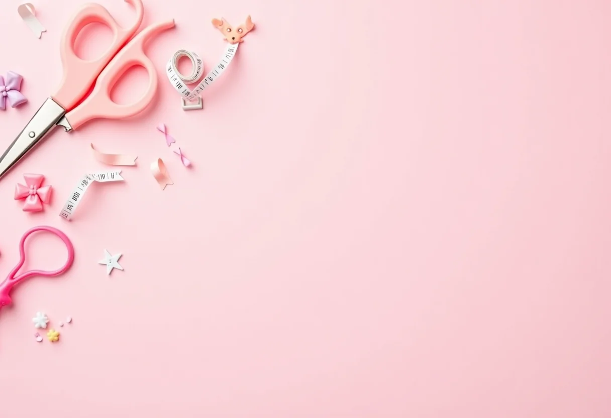 Variedade de materiais para criar laços pet coloridos