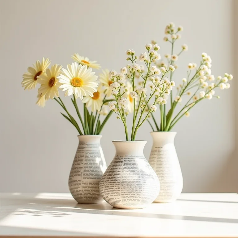 Vasos decorativos de jornal: adicione um toque original e ecológico à sua decoração.