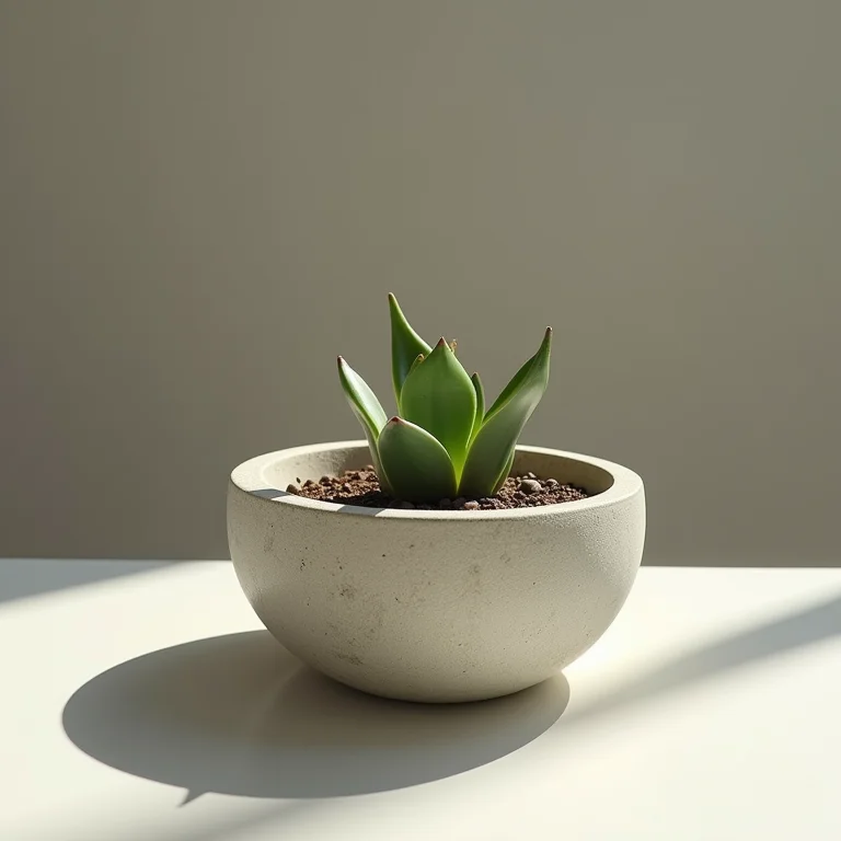 Vela de cimento com suculentas.