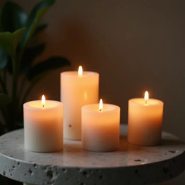 Velas aromáticas acesas criando um ambiente relaxante