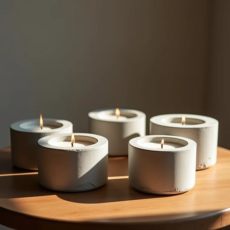 Velas de cimento em processo de cura.