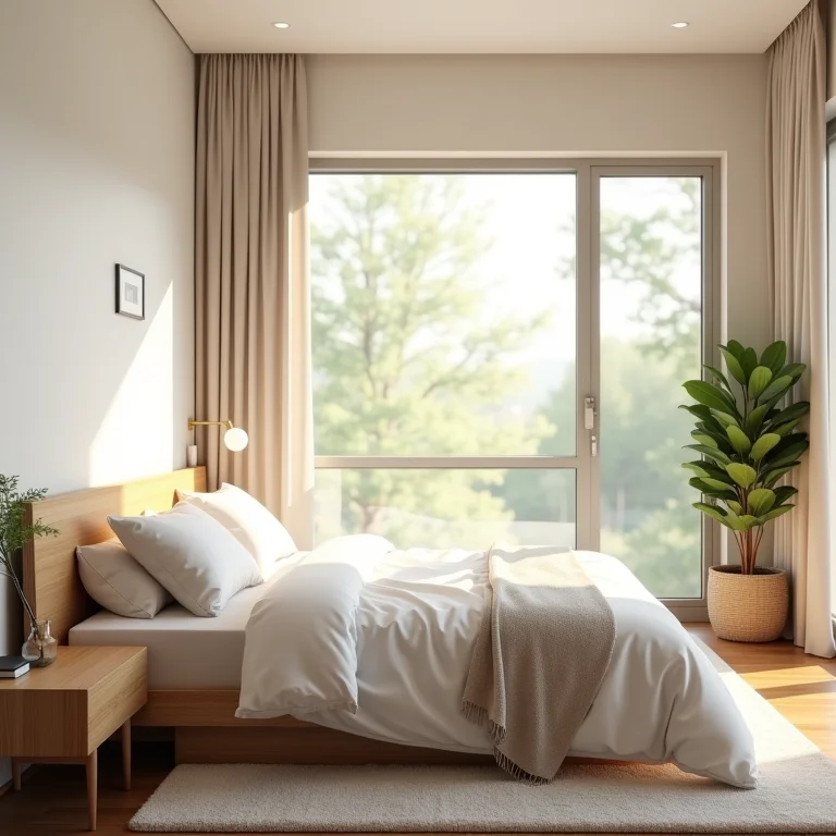 Ventilação e luminosidade natural em quarto de visitas