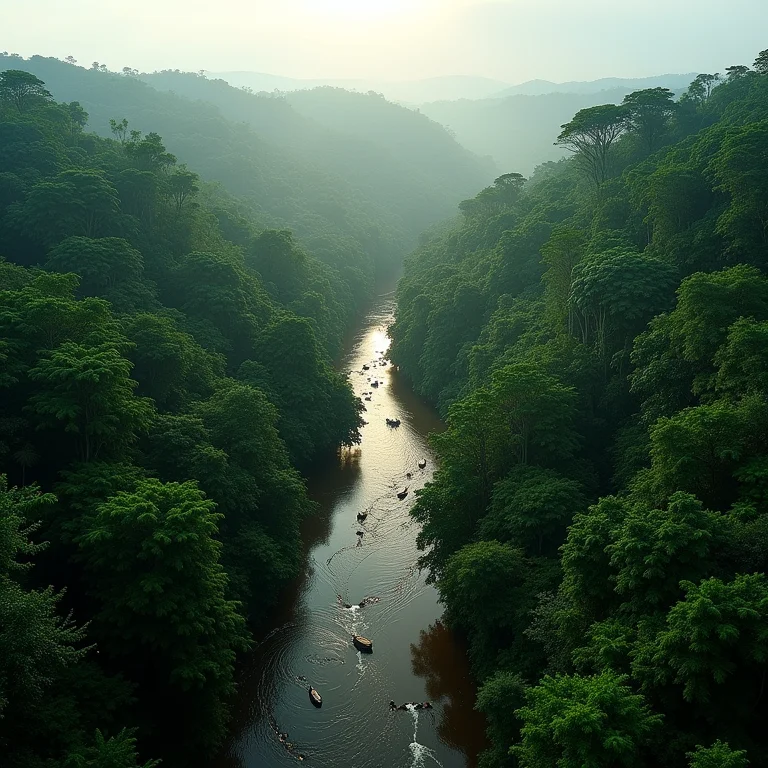 Vista aérea da Floresta Amazônica.