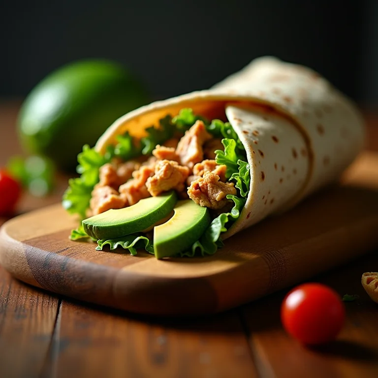 Wrap integral com frango e abacate